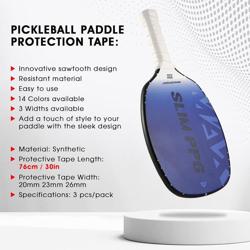 PICKLETECH شريط حماية مضرب البيكلبول - واقي حافة رأس المضرب - شريط حماية حافة المضرب - يتناسب تمامًا مع الحافة المنحنية - بدون تجاعيد - Image 5